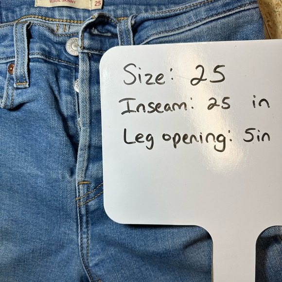 Levis Womens Blue Denim Wedgie Skinny Button Fly Jeans Light Big E Premium Sz 25 - Picture 8 of 8